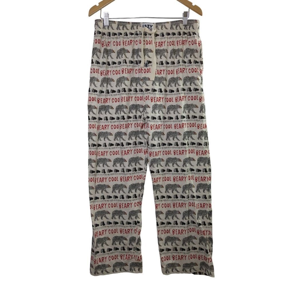 Lazy One Flannel Pajama Pants Bottoms‎ Unisex Large Beary Cool Polar Bear